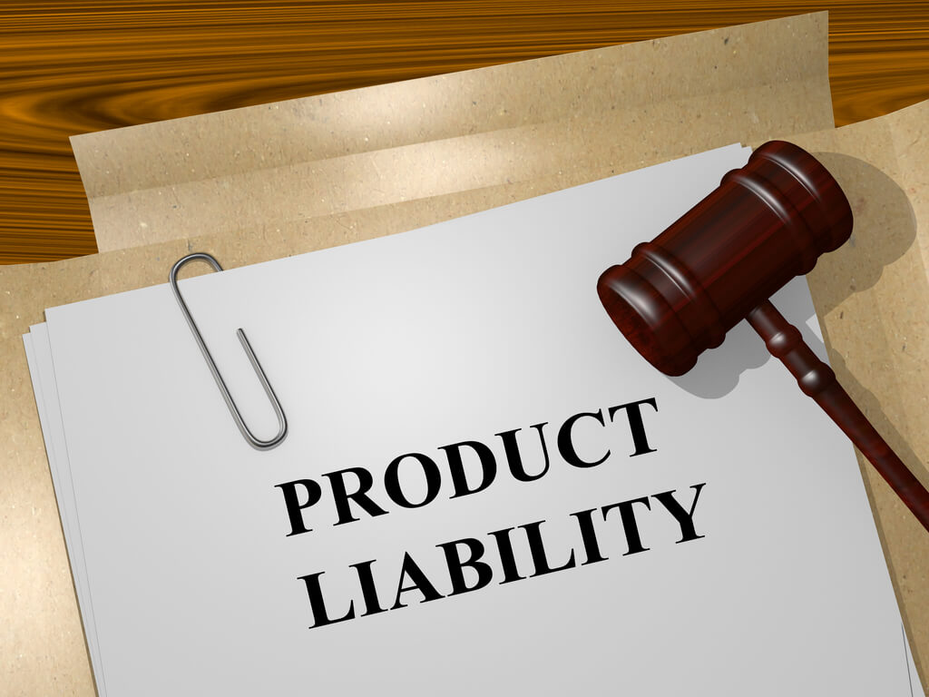 documents with the title of product liability on a table